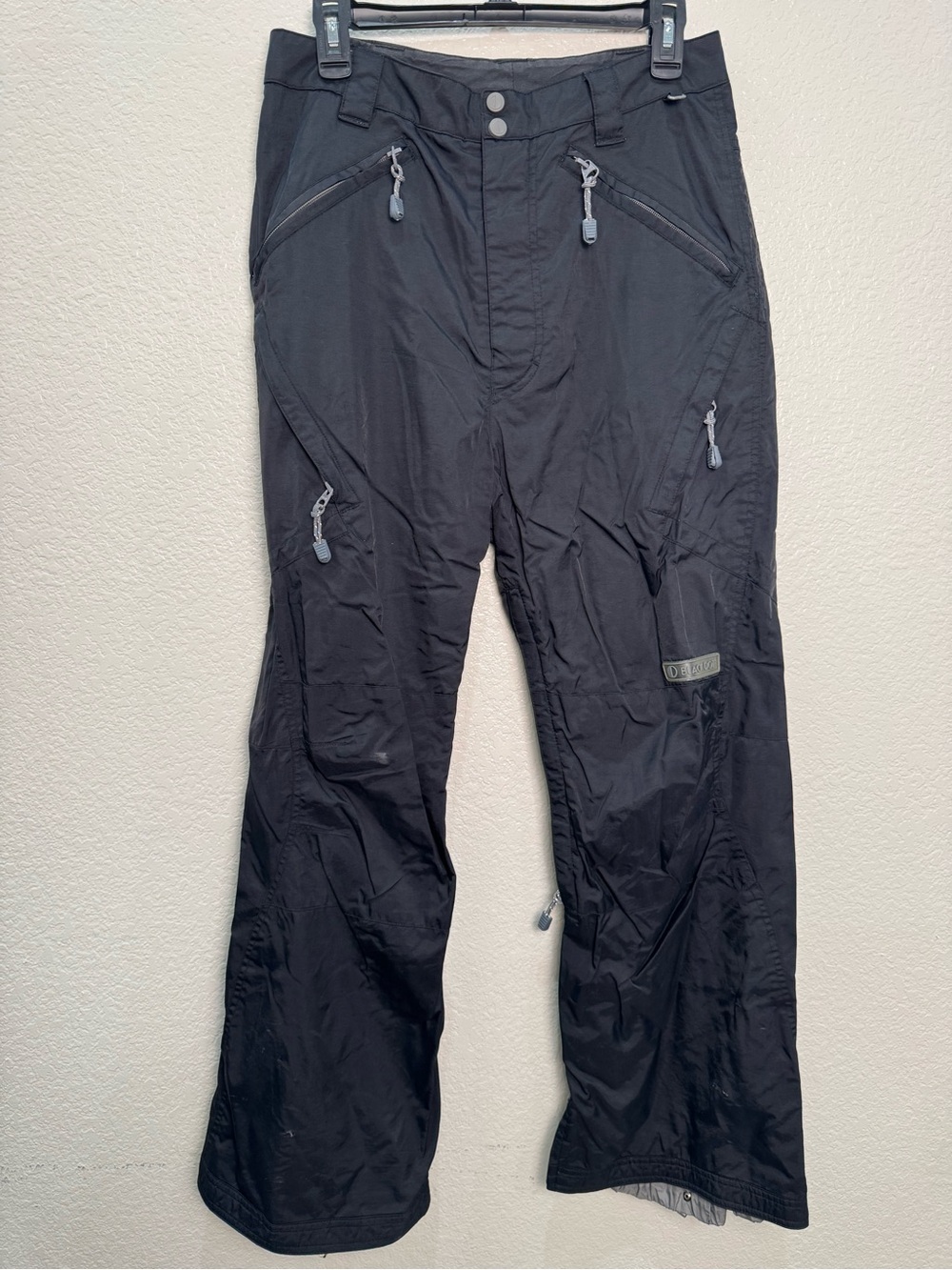 Black Dot Mens M Waterproof Snowboard Shell Pants Black Vented Ski Spring Y2K
